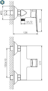 Змішувач для душу Koller Pool Style хром SL0450, Хром