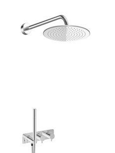 Душова система Kohlman Axel 25 chrome з термостатом + BOX прихованого монтажу KPL-QW265A25, Хром