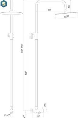 Душова колонна Globus Lux Alpen SB-BAR-0101, Зелений матовий