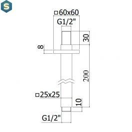Кронштейн для верхнего душа Paffoni 20 см chrome ZSOF119CR, Хром