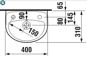 Умывальник Jika Lyra plus 40x31 H8153810001051, Белый