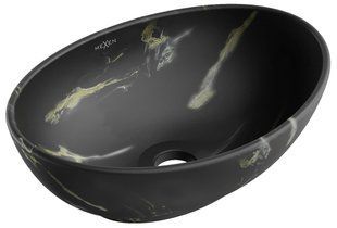 Умивальник Mexen Elza black marble matt накладний MEX-21014084, Черный матовый