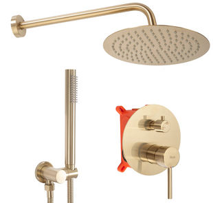 Душевая система скрытого монтажа Rea Lungo + Box brushed gold REA-P4160, Золотой