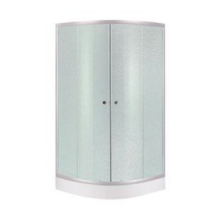 Набір: Lidz душова кабіна Latwa SC80x80.SAT.LOW.FR, скло Frost 4 мм + піддон Kupala, Хром матовий, Універсальна, матовий