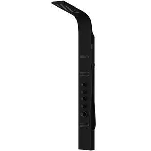 Душевая панель Corsan Kaskada black LED с термостатом A014TBLLED, Черный матовый