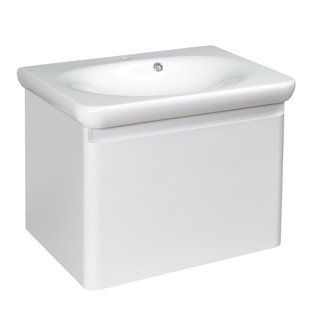 Тумба з умивальником Devit Fly new підвісна 60 см, біла 0020120W, Білий