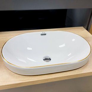 Умивальник (раковина) VBI GAETA WHITE GOLD EDGE врізний, Білий