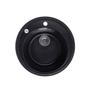 Кухонная мойка гранитная Kroner KRP Komposit SCH-510 CV027405, Черный/золото