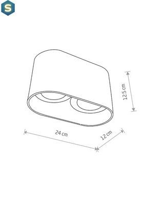 Точечный светильник Nowodvorski 9240 Oval GU10 2x75W IP20 Bl