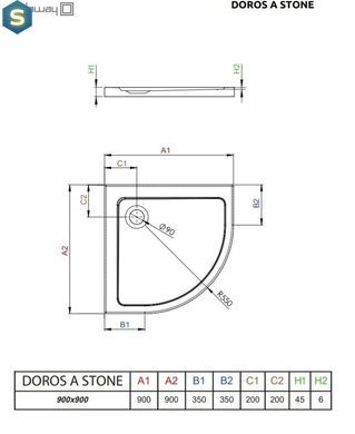 Душевой поддон Radaway Doros A Stone под камень 90x90 SDRA9090-01-04S