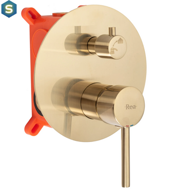 Душова система прихованого монтажу Rea Lungo + Box brushed gold REA-P4160, Золотий