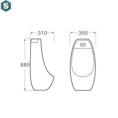 Писсуар подвесной Qtap Stork с ИК-датчиком автоматического смыва 350х310х685 White QT1588102HW, Білий
