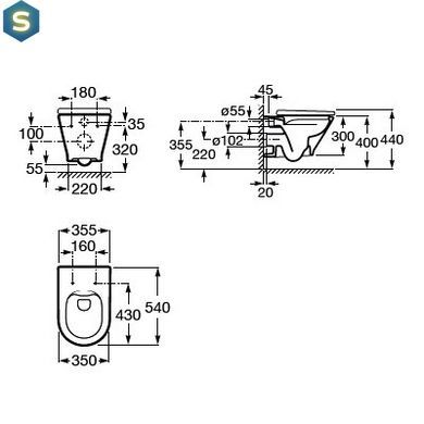 Унитаз подвесной Roca Gap Round Rimless A34H0N8000 с сидением Soft Close, Белый