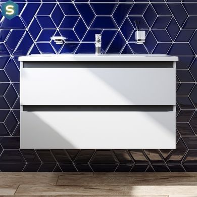 Тумба с умывальником Am.Pm X-Joy подвесная 100 см 2 ящика белый M85-FHX1002-WC1002WG38, Белый