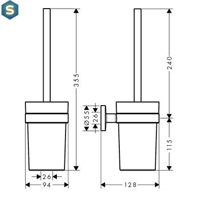 Ершик для унитаза Hansgrohe Logis 41722000