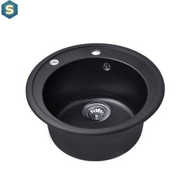 Кухонна мийка гранітна Kroner KRP Komposit SCH-510 CV027405, Чорний/золото