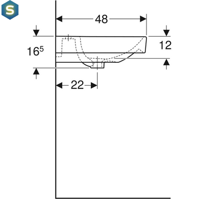 Умивальник Geberit Smyle Square 120x48 500.223.01.1, Білий