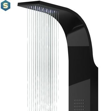 Душова панель Corsan Samsara black LED S003MBLLED, Нержавіюча сталь