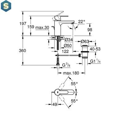 Смеситель для раковины Grohe QuickFix Get M-Size 23454000, Хром