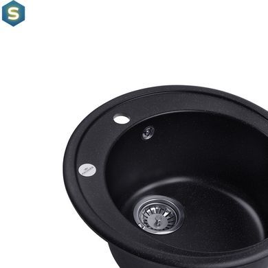 Кухонна мийка гранітна Kroner KRP Komposit SCH-510 CV027405, Чорний/золото