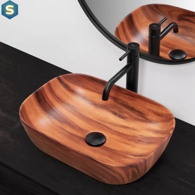 Умывальник Rea Belinda wood mat накладной REA-U5051, Цемент матовый