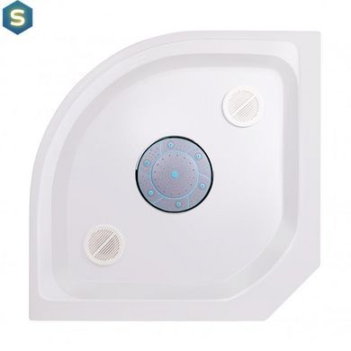 Душовий піддон Kapielka ST90x90х14 низький, квадратний, діаметр зливу 52 мм Lidz, Білий