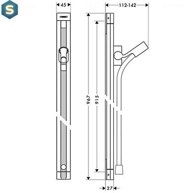 Душова штанга Hansgrohe Unica Raindance 90 см зі шлангом 160 см Chrome 27636000