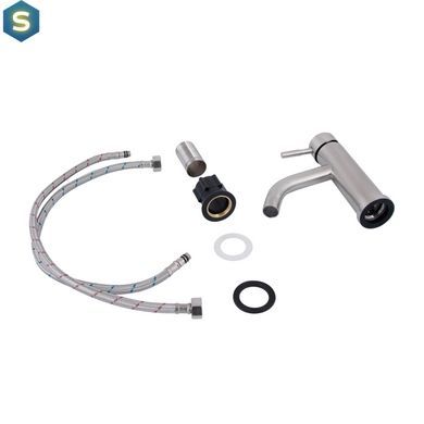Змішувач для умивальника Lidz Aria 0011F (k35) LDARI0011FNKS46091 Nickel, Нержавіюча сталь