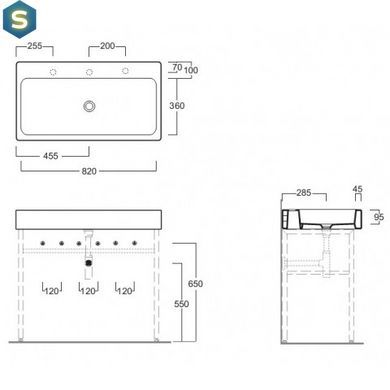 Умывальник накладной Simas Frozen 91x50 U90, Белый