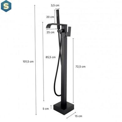Змішувач для ванни Yoka Livo black BP.LIVO-BLK, Черный матовый