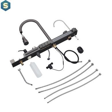 Кухонная мойка Kroner KRP Schwarze - SET7546ARTHM PVD (3.0/0.8 мм) CV033375, Черный/золото