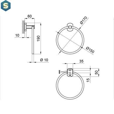 Полотенцедержатель Qtap Liberty CRM 1160, Хром