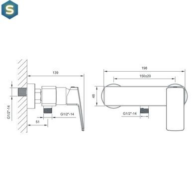 Смеситель для душа Imprese Grafiky ZMK061901080, Хром