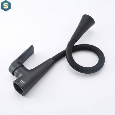 Смеситель для кухни Frap F4471-6 с гибким изливом, Черный матовый