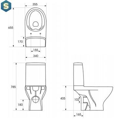 Унитаз-компакт Cersanit Moduo Clean On 011 K116-025 с сидением Soft Close Slim WRAP легкосьемное, Белый