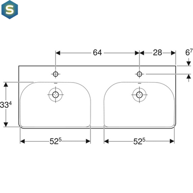 Умивальник Geberit Smyle Square 120x48 500.223.01.1, Білий