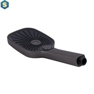 Змішувач для ванни Qtap Gemini (з душовим гарнітуром) QTGEM259GMB45684 Gunmetal Black PVD, Шліфований чорний хром