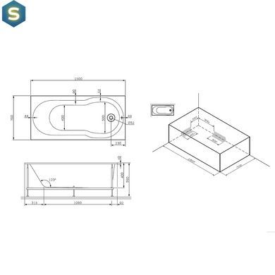 Ванна акрилова Am.Pm X-Joy 150x70 см білий W88A-150-070W-A, Білий