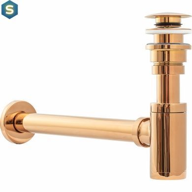 Сифон универсальный для умывальника Rea rose gold click-clack розовое золото REA-A8541, Теплый закат