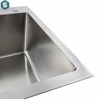 Кухонна мийка нержавійка 65x45 Platinum Handmade (сифон круглий, 3,0/0,8), Нержавіюча сталь