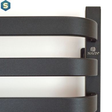 Електрична рушникосушка Navin Stugna 480x1000 Sensor ліва чорний муар 12-028153-3680, Черный матовый, Ліве, Електронний