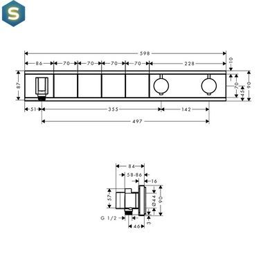 Термостат скрытого монтажа Hansgrohe RainSelect 15357600