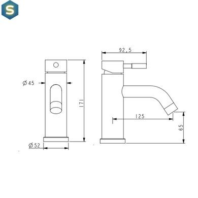 Змішувач для умивальника Lidz Aria 0011F (k35) LDARI0011FNKS46091 Nickel, Нержавіюча сталь