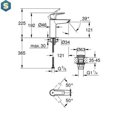Смеситель для раковины Grohe QuickFix Start M-Size 24204002, Хром