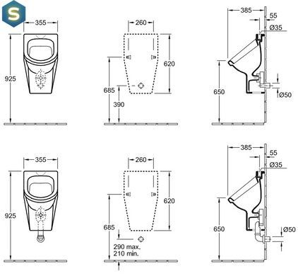 Уринал (пісуар) Villeroy&Boch Omnia Architectura 55730001, Білий