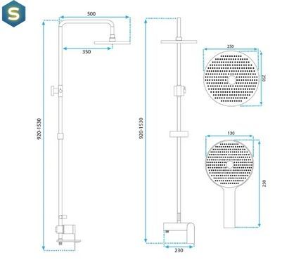 Душевая система Rea Avalon tytan графит с изливом REA-P2401, Графит
