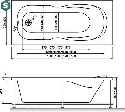 Ванна акриловая Koller Pool Delfi 180x80