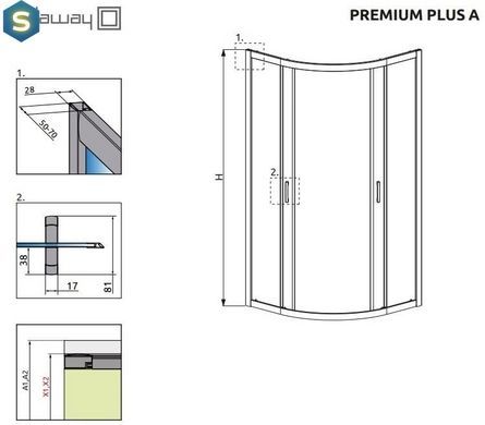 Душова кабіна Radaway Premium Plus A 90x90x190 скло прозоре 30403-01-01N
