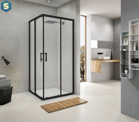Душова кабіна Koller Pool Grace квадратна чорна 900x900x1900 мм скло прозоре G90SCB, Чорний/золото, Універсальна, прозорий, чорний