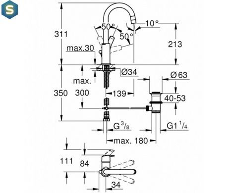 Змішувач для умивальника Grohe Eurosmart NEW 23537002